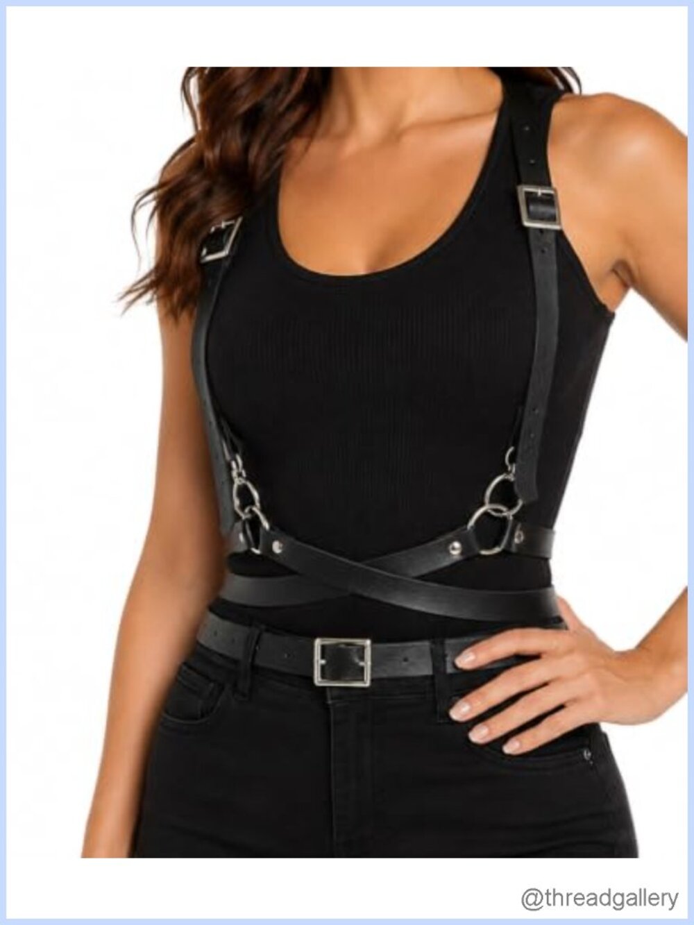 PU Leather Harness Waist Belt Adjustable Gothic Streetwear Cosplay
